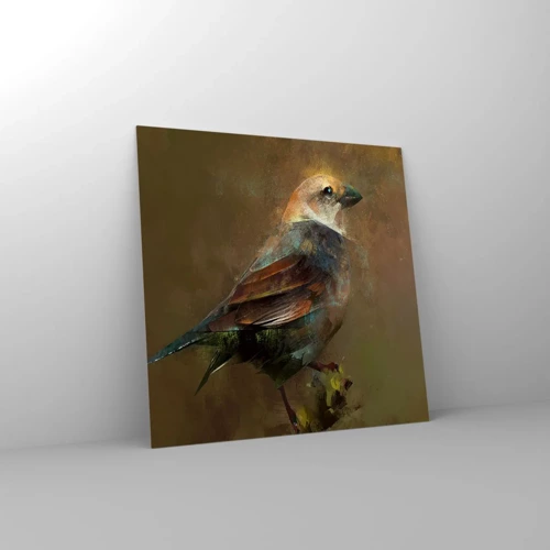 Obraz na szkle - Wróbelek, ptaszyna niewielka - 50x50 cm