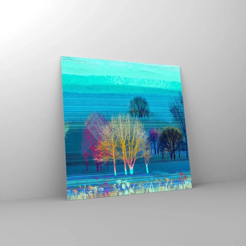 Obraz na szkle - Wyczesany pejzaż - 30x30 cm