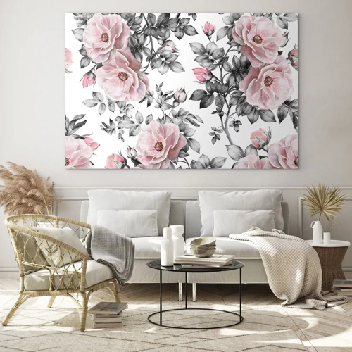 Obraz na szkle - Zagubić się w kwiatach róż - 70x50 cm