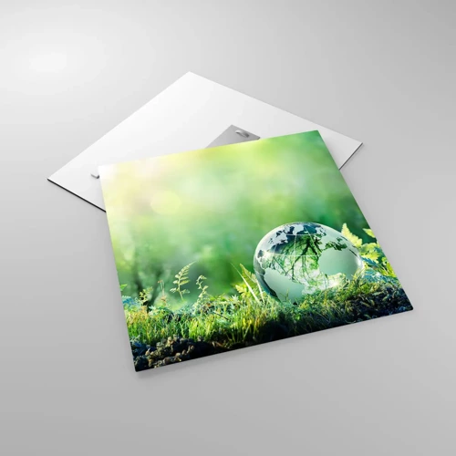 Obraz na szkle - Zielona planeta - 50x50 cm