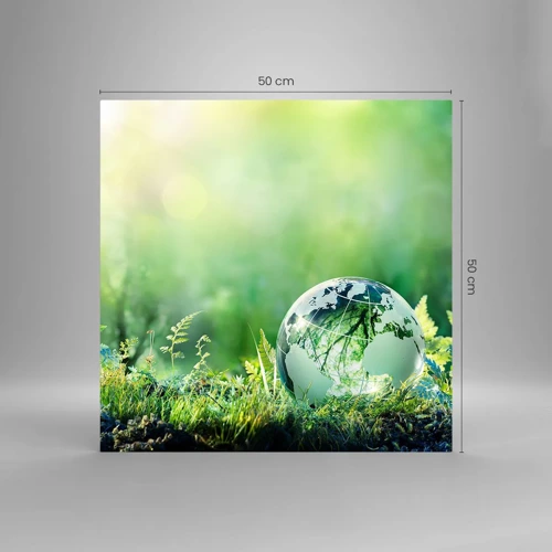 Obraz na szkle - Zielona planeta - 50x50 cm