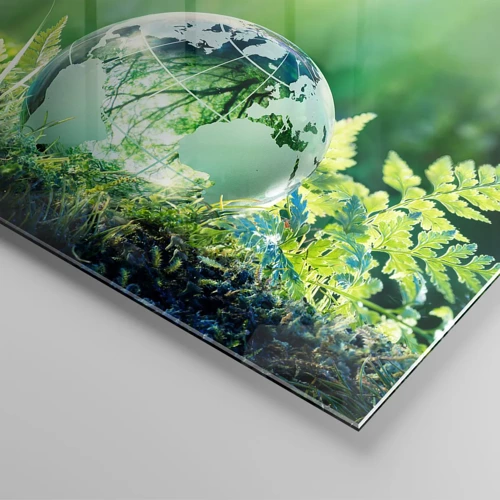 Obraz na szkle - Zielona planeta - 70x70 cm