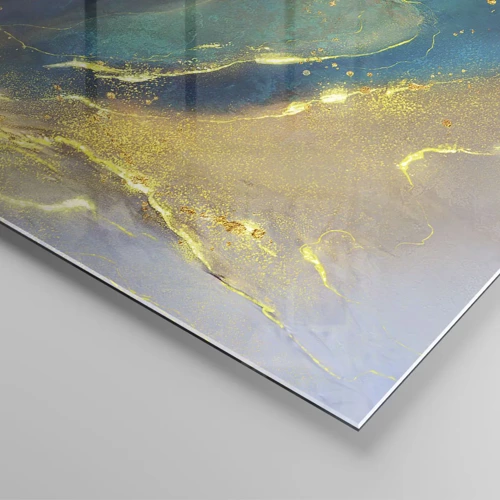 Obraz na szkle - Złote rozlewisko - 70x50 cm