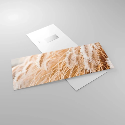 Obraz na szkle - Złoty szelest traw - 100x40 cm