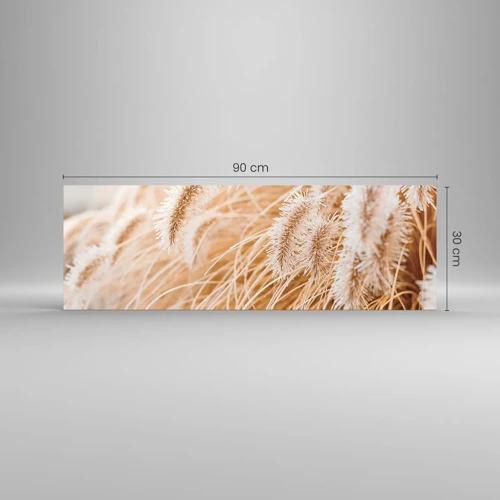 Obraz na szkle - Złoty szelest traw - 90x30 cm