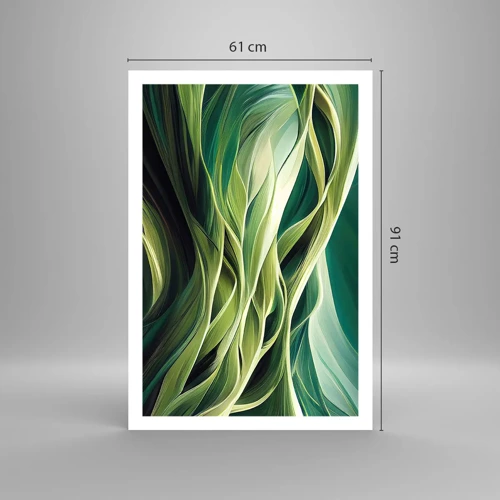 Plakat - Abstrakcyjna gra w zielone - 61x91 cm