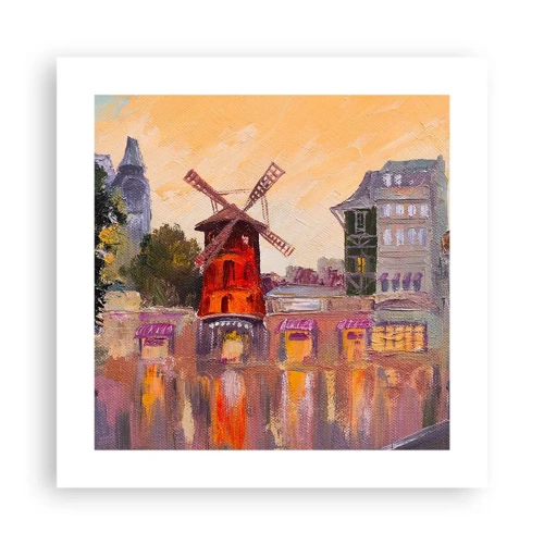 Plakat - Paryskie ikony – Moulin Rouge - 40x40 cm