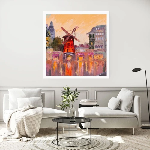 Plakat - Paryskie ikony – Moulin Rouge - 40x40 cm