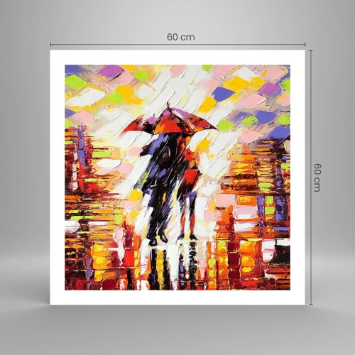 Plakat - Razem przez noc i deszcz - 60x60 cm