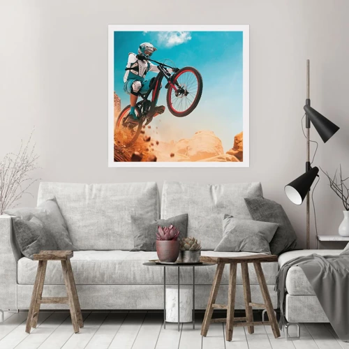 Plakat - Rowerowy demon szaleństwa - 60x60 cm