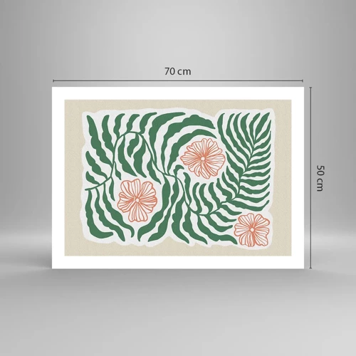 Plakat - Rozkwitłe w zieleni - 70x50 cm