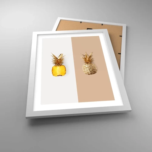 Plakat w białej ramie - Ananas dla nas - 30x40 cm