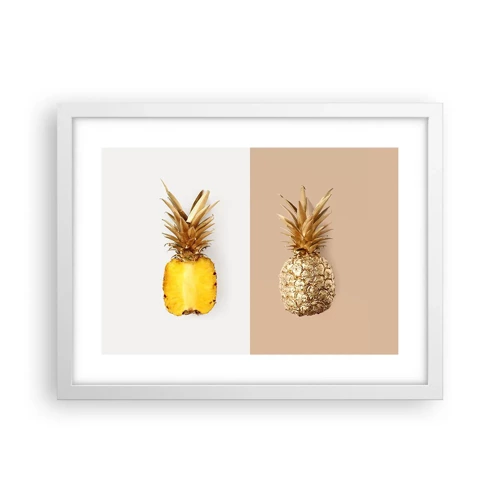 Plakat w białej ramie - Ananas dla nas - 40x30 cm