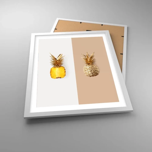 Plakat w białej ramie - Ananas dla nas - 40x50 cm