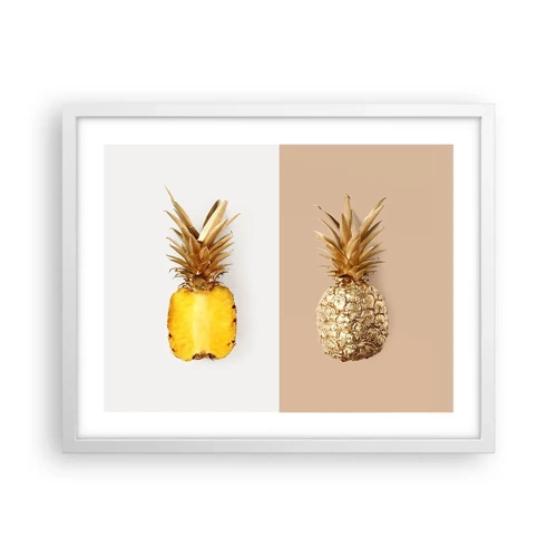 Plakat w białej ramie - Ananas dla nas - 50x40 cm