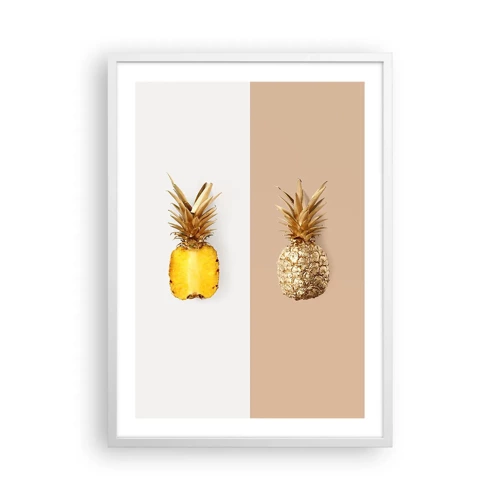 Plakat w białej ramie - Ananas dla nas - 50x70 cm