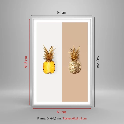 Plakat w białej ramie - Ananas dla nas - 61x91 cm