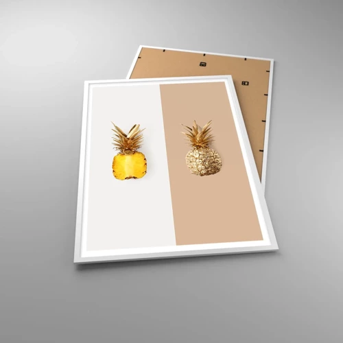 Plakat w białej ramie - Ananas dla nas - 70x100 cm