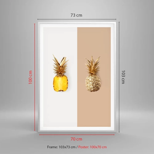 Plakat w białej ramie - Ananas dla nas - 70x100 cm