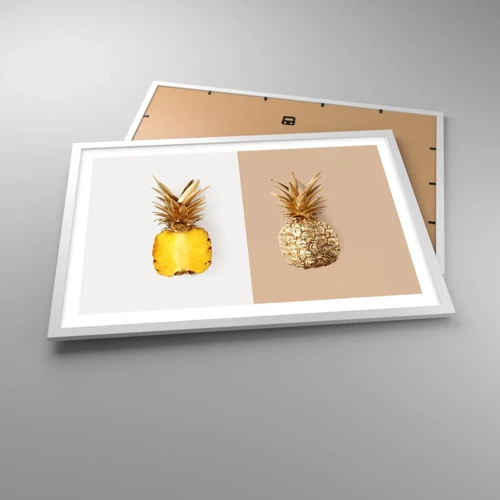 Plakat w białej ramie - Ananas dla nas - 70x50 cm