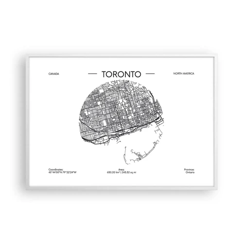 Plakat w białej ramie - Anatomia Toronto - 100x70 cm