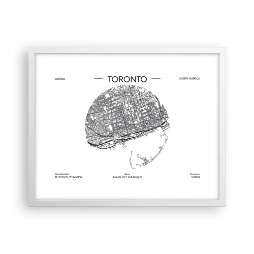 Plakat w białej ramie - Anatomia Toronto - 50x40 cm