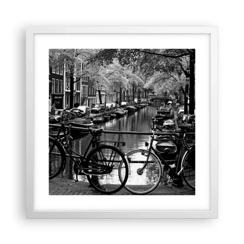 Plakat w białej ramie - Bardzo holenderski widok - 40x40 cm