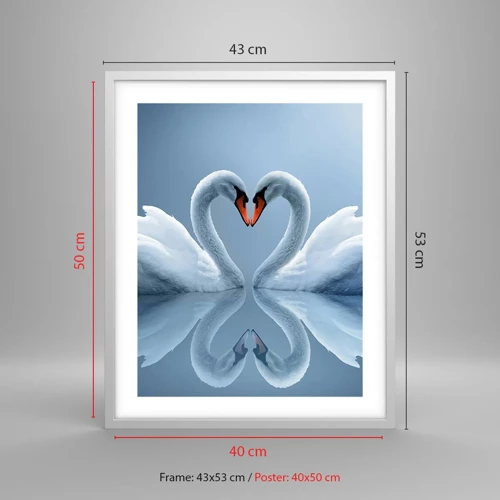 Plakat w białej ramie - Czas na miłość - 40x50 cm