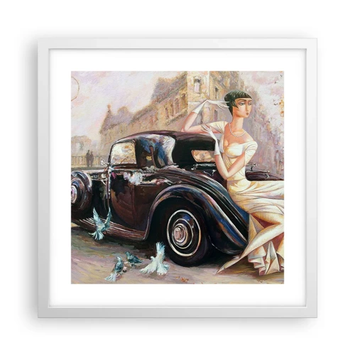 Plakat w białej ramie - Elegancja w stylu retro - 40x40 cm