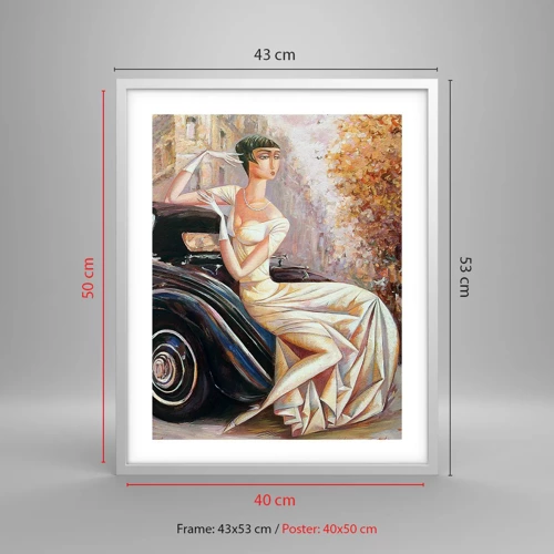 Plakat w białej ramie - Elegancja w stylu retro - 40x50 cm