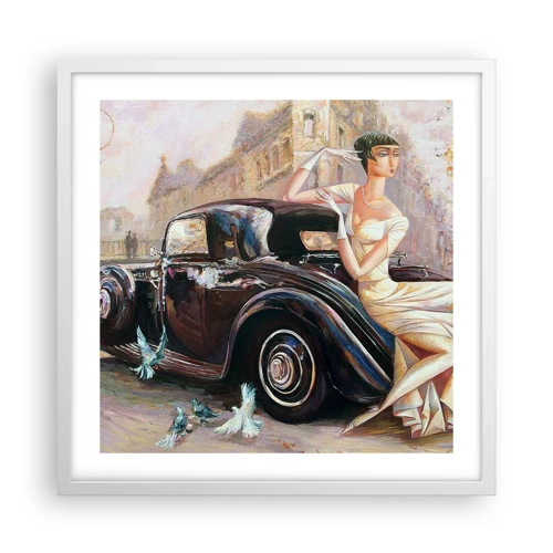 Plakat w białej ramie - Elegancja w stylu retro - 50x50 cm