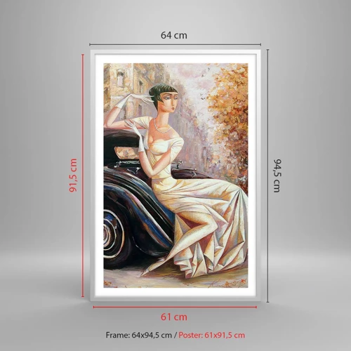 Plakat w białej ramie - Elegancja w stylu retro - 61x91 cm