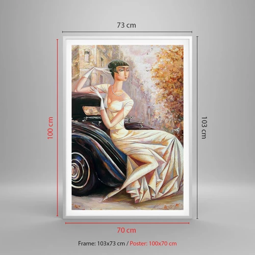 Plakat w białej ramie - Elegancja w stylu retro - 70x100 cm