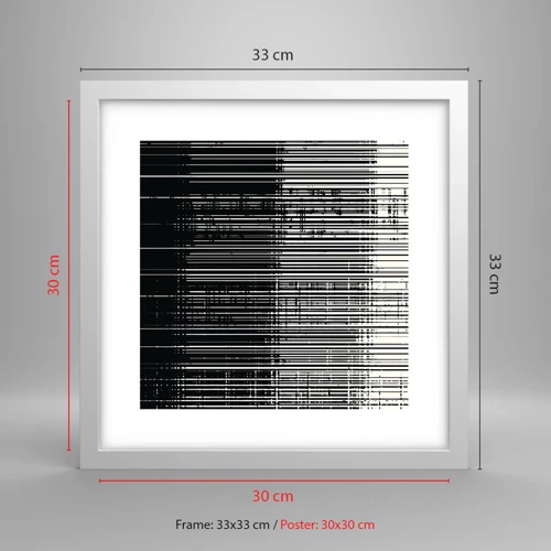 Plakat w białej ramie - Fale i drgania - 30x30 cm