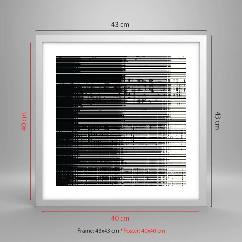 Plakat w białej ramie - Fale i drgania - 40x40 cm
