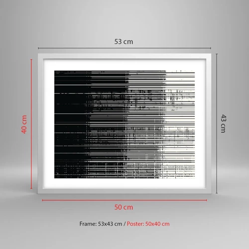 Plakat w białej ramie - Fale i drgania - 50x40 cm