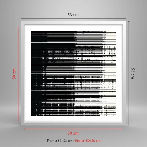 Plakat w białej ramie - Fale i drgania - 50x50 cm