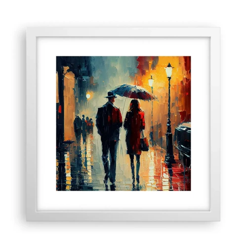 Plakat w białej ramie - Miejska love story - 30x30 cm