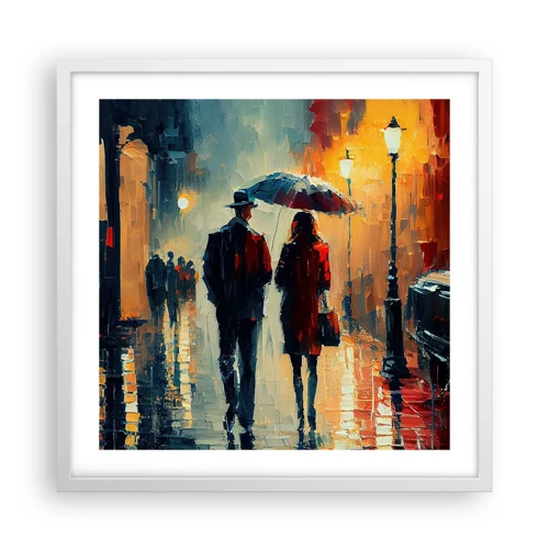 Plakat w białej ramie - Miejska love story - 50x50 cm