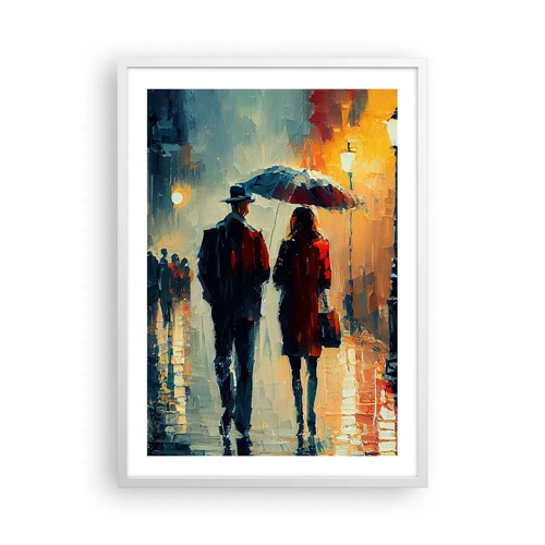 Plakat w białej ramie - Miejska love story - 50x70 cm