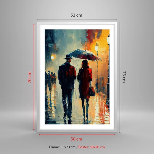 Plakat w białej ramie - Miejska love story - 50x70 cm