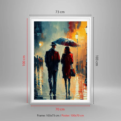 Plakat w białej ramie - Miejska love story - 70x100 cm