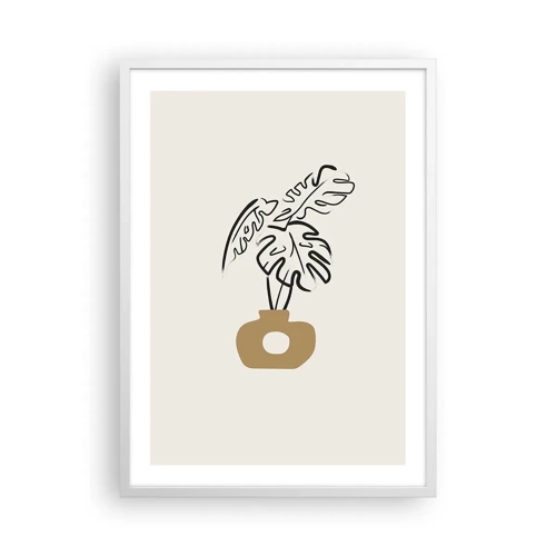 Plakat w białej ramie - Monstera – ozdoba domu - 50x70 cm