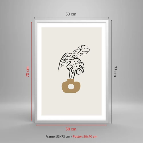 Plakat w białej ramie - Monstera – ozdoba domu - 50x70 cm