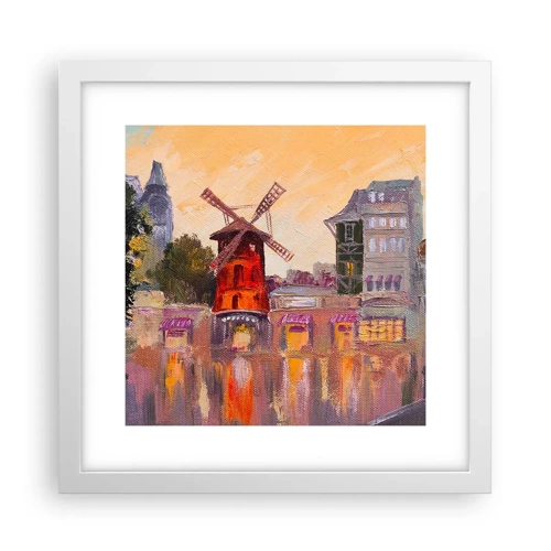 Plakat w białej ramie - Paryskie ikony – Moulin Rouge - 30x30 cm