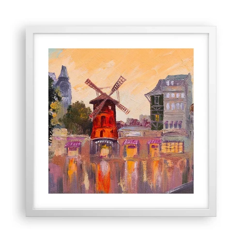 Plakat w białej ramie - Paryskie ikony – Moulin Rouge - 40x40 cm