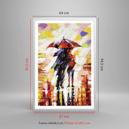 Plakat w białej ramie - Razem przez noc i deszcz - 61x91 cm