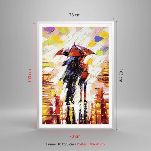 Plakat w białej ramie - Razem przez noc i deszcz - 70x100 cm