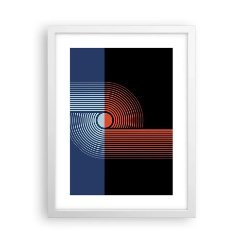 Plakat w białej ramie - W geometrycznym uścisku - 30x40 cm