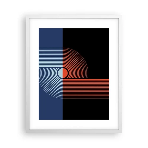 Plakat w białej ramie - W geometrycznym uścisku - 40x50 cm